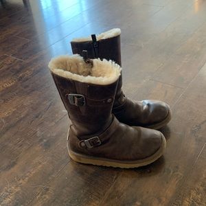 Brown Leather Ugg boots.